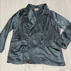 Lena Double Breasted Satin Blazer